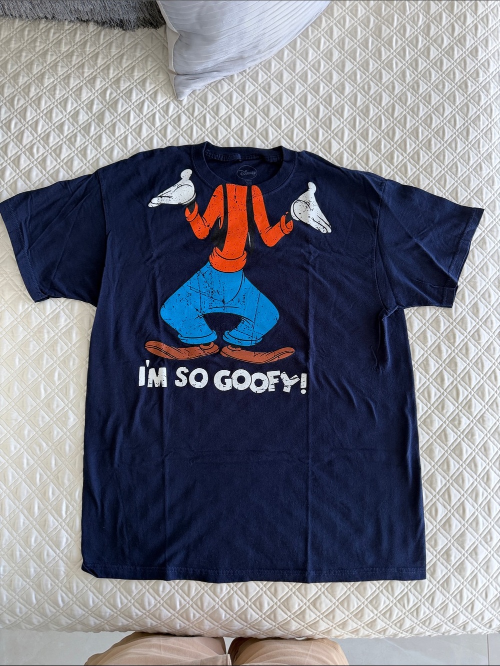 Disney Navy Goofy Graphic Tee with Orange, Blue & White Print